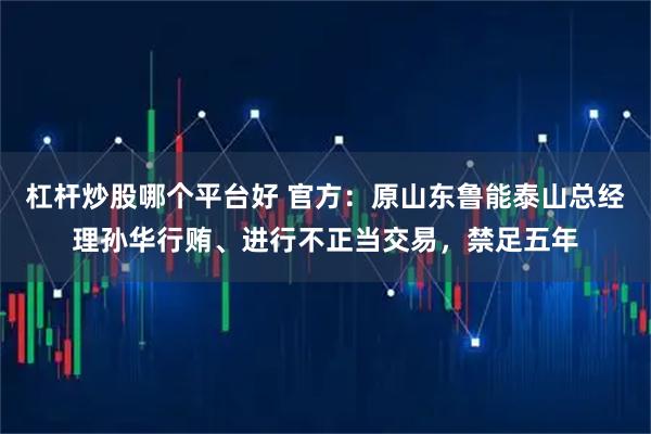 杠杆炒股哪个平台好 官方：原山东鲁能泰山总经理孙华行贿、进行不正当交易，禁足五年